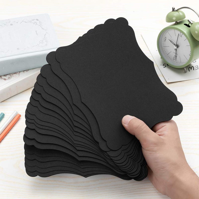 Homtable 50 Pack Blank Kraft Cards Cardstock Thick Paper Brown Greeting Cards for DIY Gift Card Menus, Baby Shower and Wedding Invitations (Black, 5x7IN) - Image 5